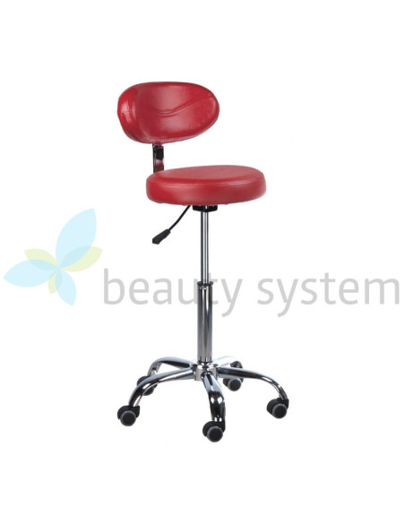 Cosmetic Stool with Backrest BD-9934 Red