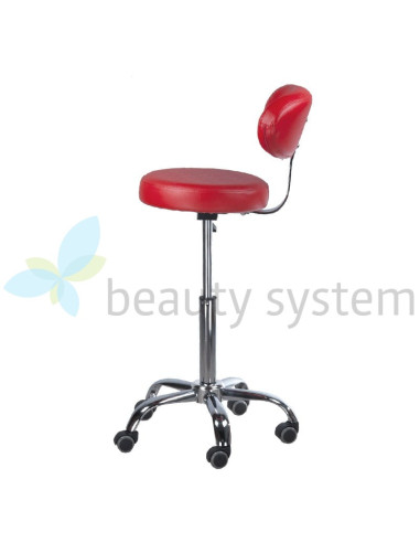 Cosmetic Stool with Backrest BD-9934 Red