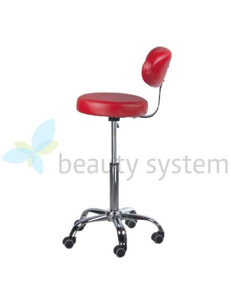 Cosmetic Stool with Backrest BD-9934 Red