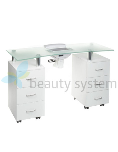 Manicure Table + Dust Collector BD-3425-1+P WHITE