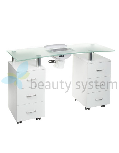 Manicure Table + Dust Collector BD-3425-1+P WHITE