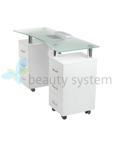 Manicure Table + Dust Collector BD-3425-1+P WHITE