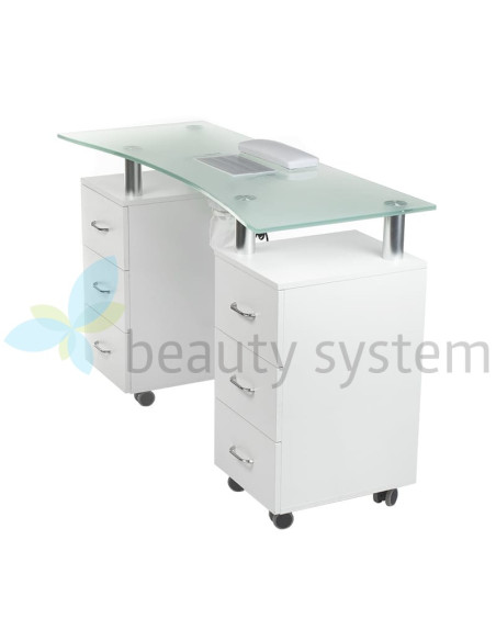 Manicure Table + Dust Collector BD-3425-1+P WHITE