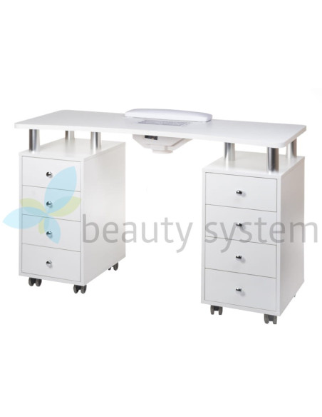 Manicure table + dust collector BD-3425+P WHITE