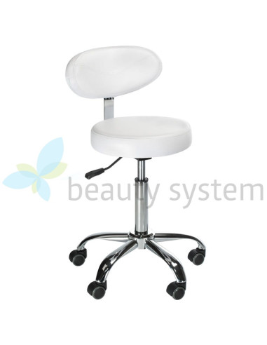 Beauty stool with backrest BD-9934 white