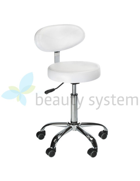Beauty stool with backrest BD-9934 white