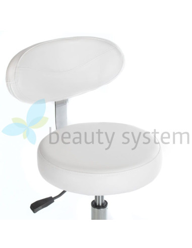 Beauty stool with backrest BD-9934 white