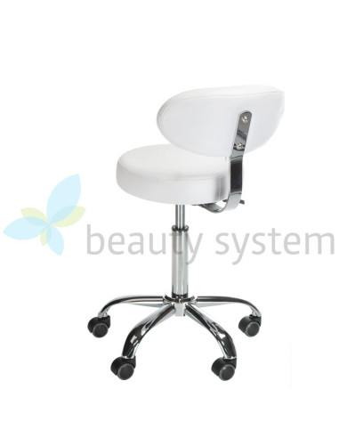 Beauty stool with backrest BD-9934 white