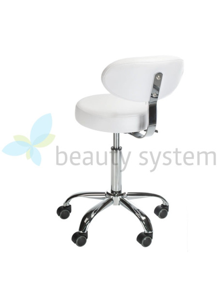 Beauty stool with backrest BD-9934 white