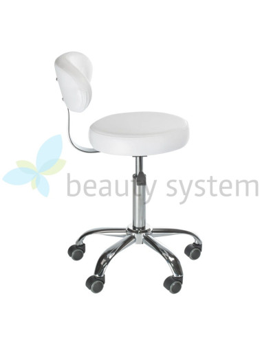 Beauty stool with backrest BD-9934 white