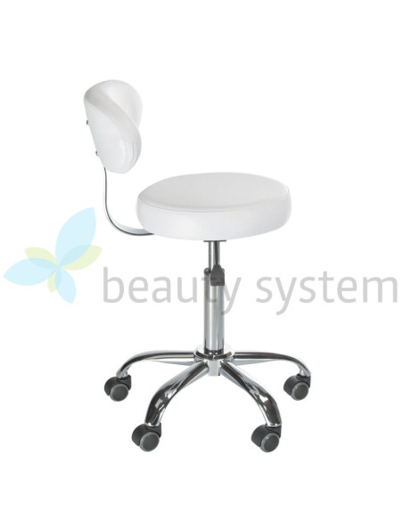 Beauty stool with backrest BD-9934 white