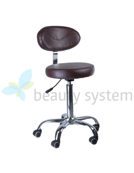 Cosmetic stool with backrest BD-9934 brown