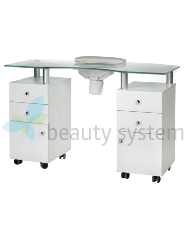 Manicure table + dust collector BD-3453+P WHITE