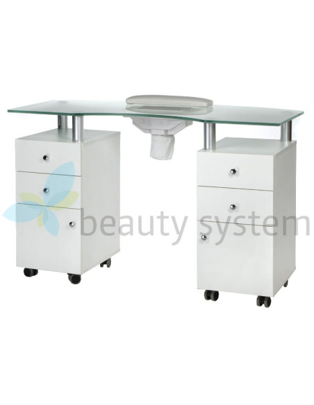 Manicure table + dust collector BD-3453+P WHITE
