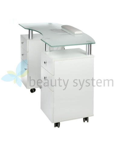 Manicure table + dust collector BD-3453+P WHITE