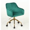Hroove Salon Chair On Wheels - Green Velour BFHR698