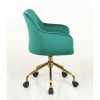 Hroove Salon Chair On Wheels - Green Velour BFHR698