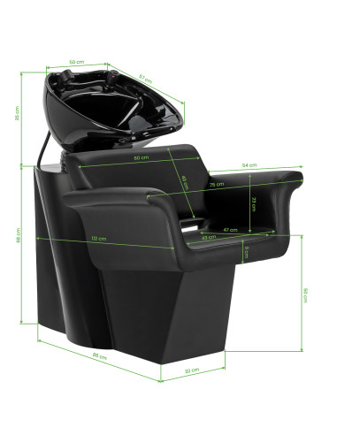 Salon washbasin unit Gabbiano Lucca black