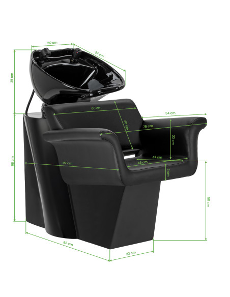 Salon washbasin unit Gabbiano Lucca black