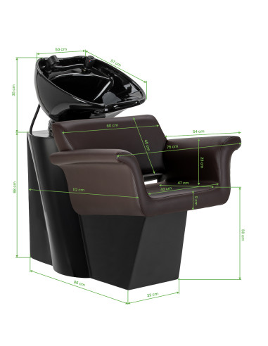 Salon washbasin unit Gabbiano Lucca brown