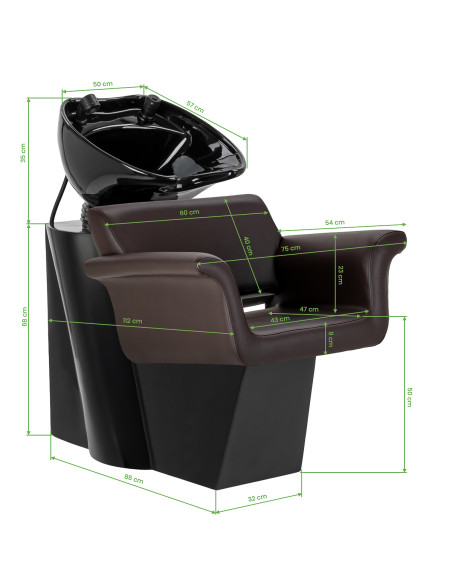 Salon washbasin unit Gabbiano Lucca brown