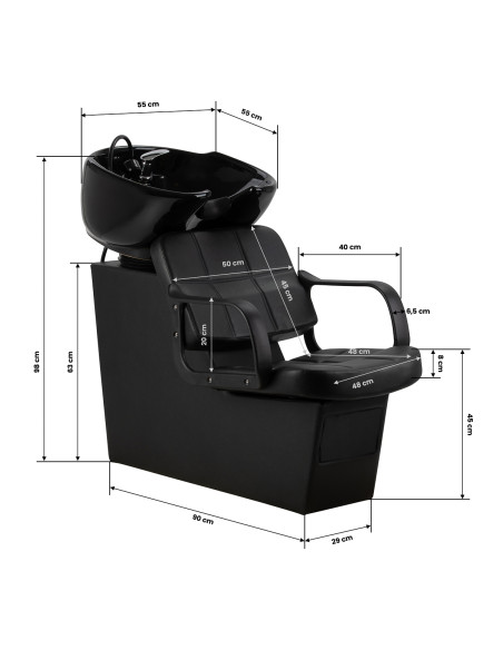 Hairdressign Wash Unit Hair System Komodo Black