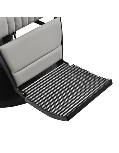 Gabbiano Levi barber chair with black frame gray with stitching at the back