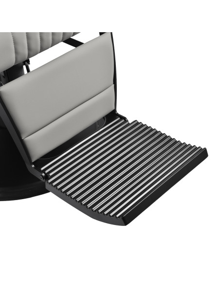 Gabbiano Levi barber chair with black frame gray with stitching at the back