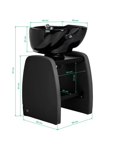 Salon washbasin unit Omega Aqualina black
