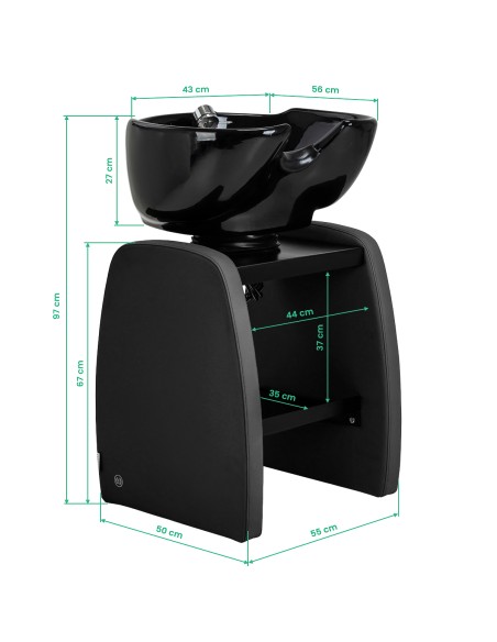 Salon washbasin unit Omega Aqualina black