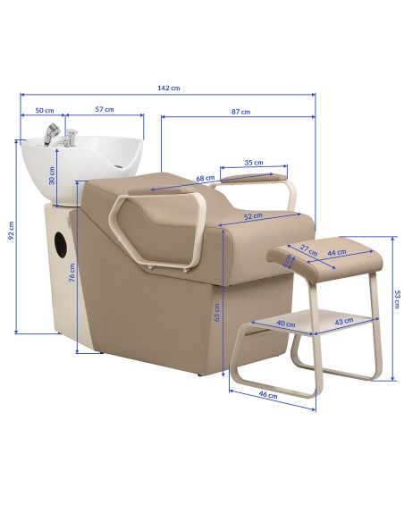 Salon washbasin unit Omega Marina beige
