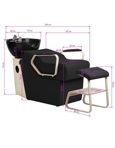 Salon washbasin unit Omega Marina black