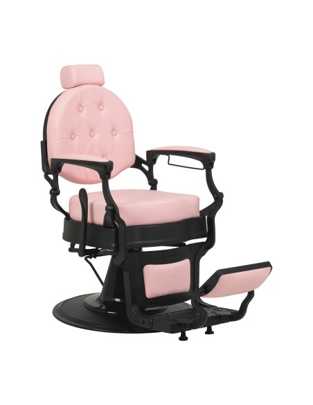 Barber chair Gabbiano President pink with black base