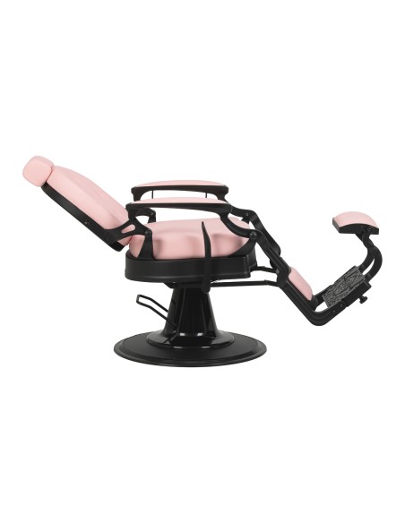 Barber chair Gabbiano President pink with black base