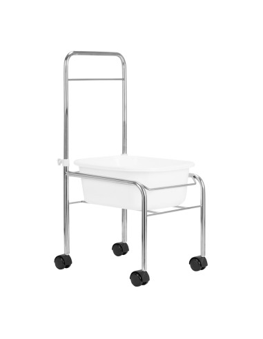 Pedicure tray on wheels, chrome