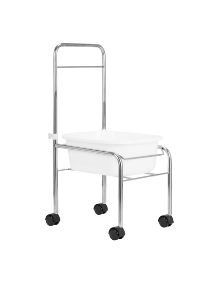 Pedicure tray on wheels, chrome