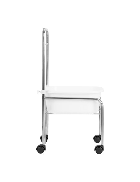 Pedicure tray on wheels, chrome