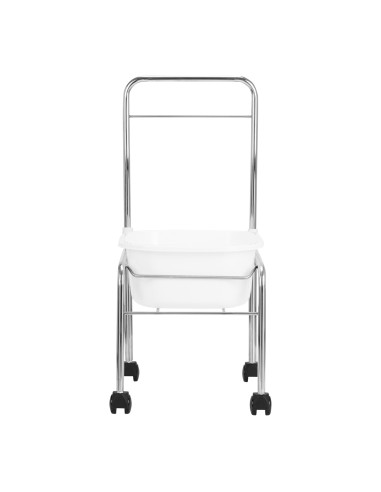Pedicure tray on wheels, chrome