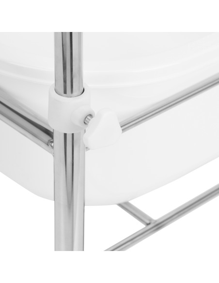 Pedicure tray on wheels, chrome