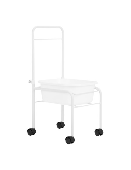 White pedicure tray on wheels