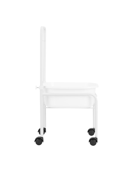 White pedicure tray on wheels
