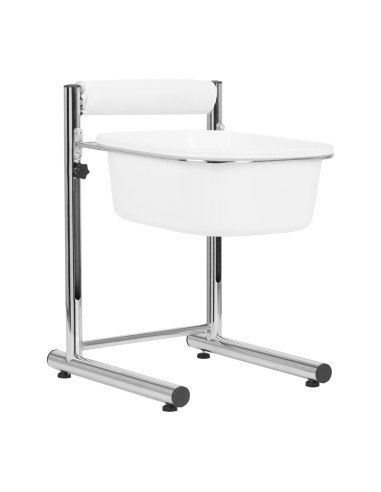 Pedicure tray with adjustable height, chrome