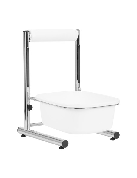 Pedicure tray with adjustable height, chrome