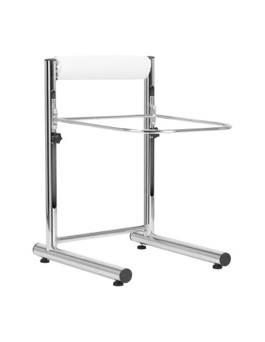 Pedicure tray with adjustable height, chrome