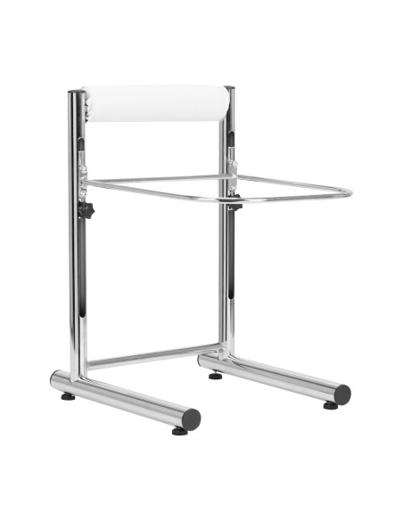 Pedicure tray with adjustable height, chrome
