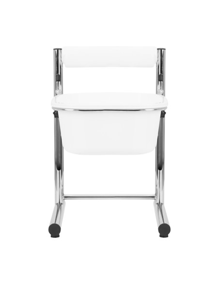 Pedicure tray with adjustable height, chrome
