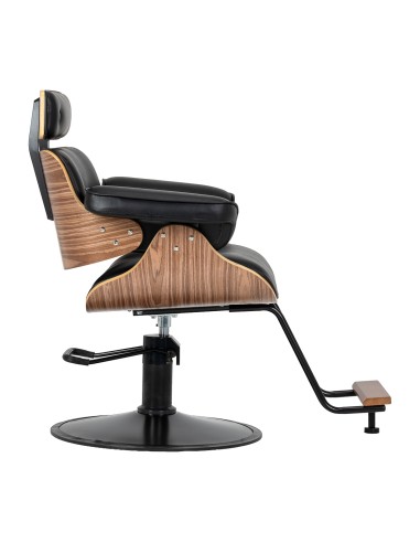 Styling chair Gabbiano Florencja in black and walnut with a black base