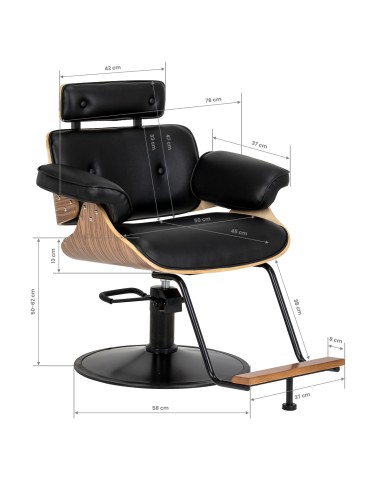 Styling chair Gabbiano Florencja in black and walnut with a black base