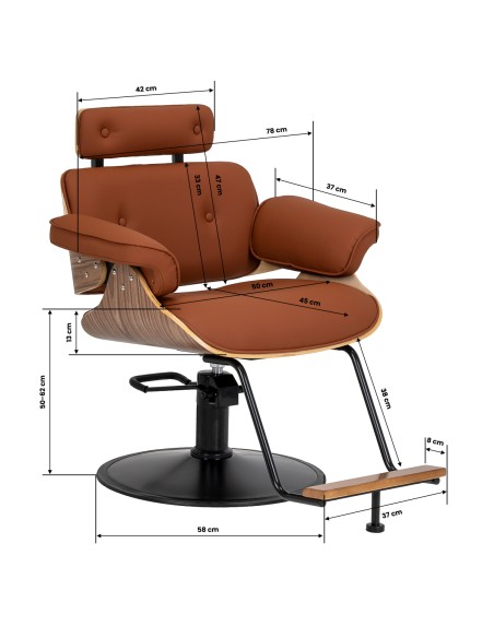 Styling chair Gabbiano Florencja in brown with a black base