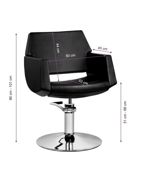 GABBIANO HAIRDRESSING CHAIR SANTIAGO BLACK